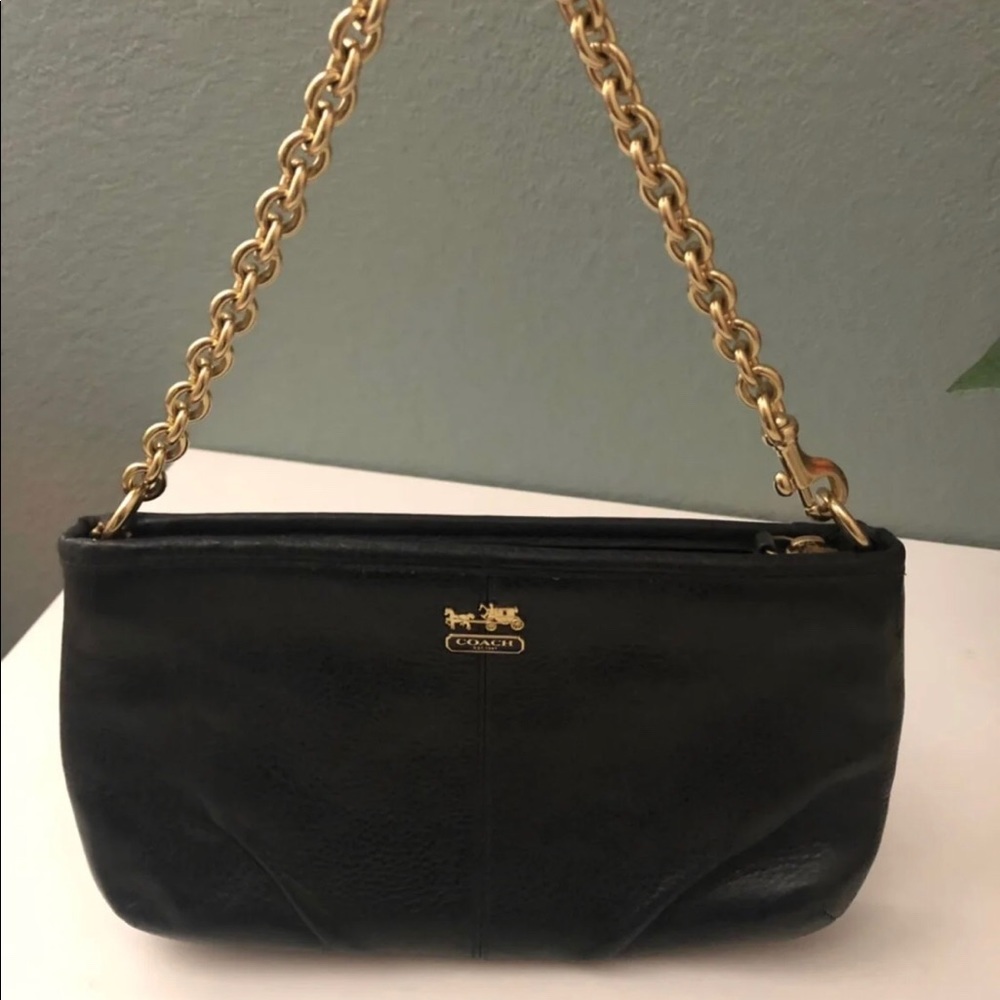 Black leather Coach purse